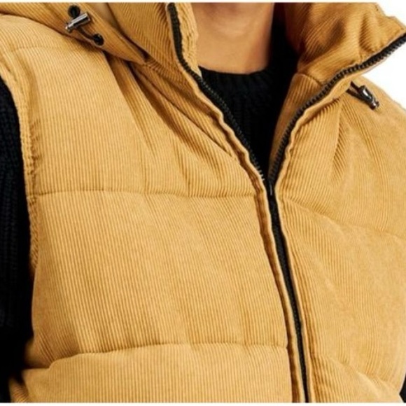 Sean John Men's Corduroy Hooded Utility Puffer Vest Size M - Picture 3 of 3